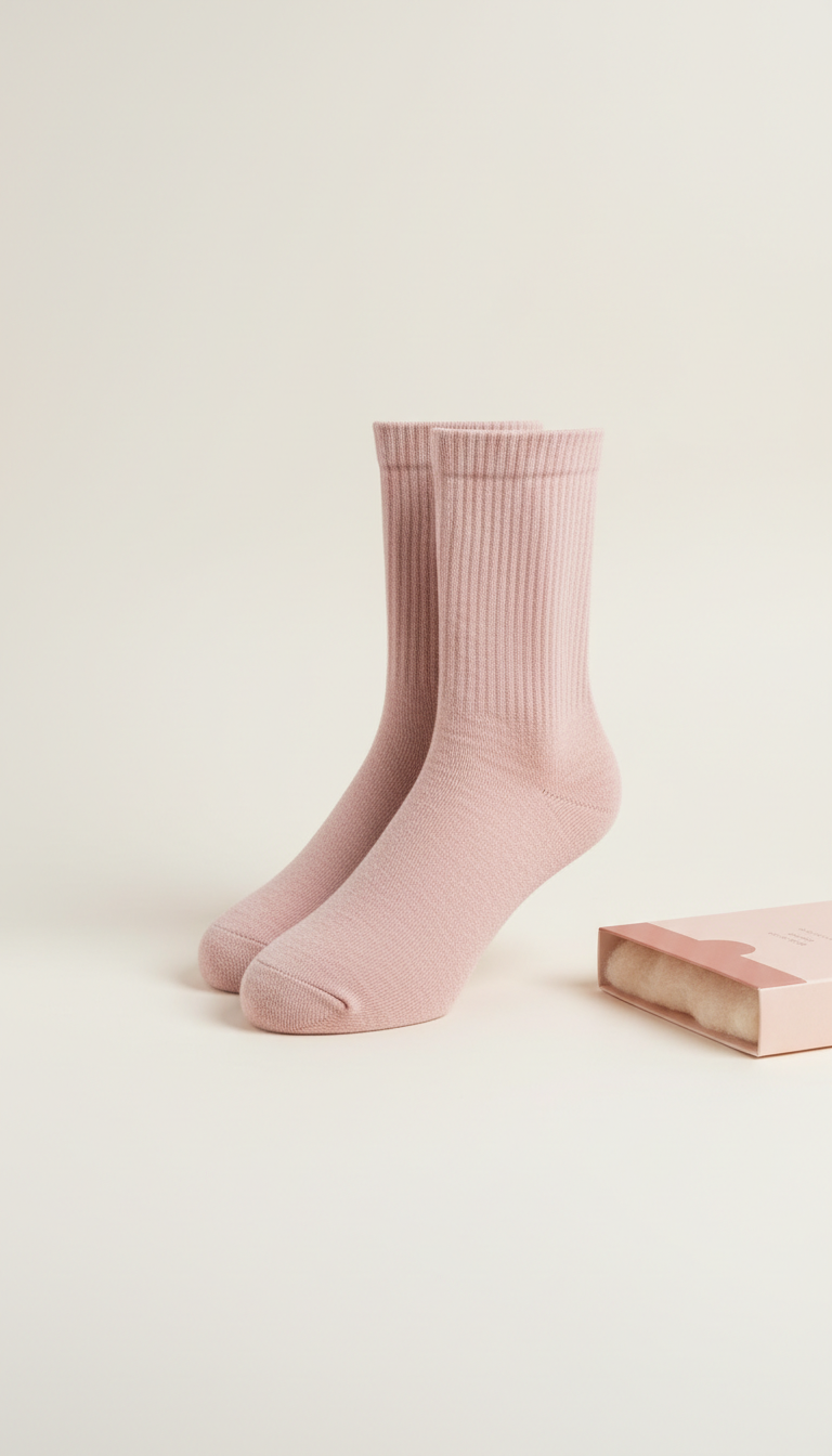 Petal Pink crew socks
