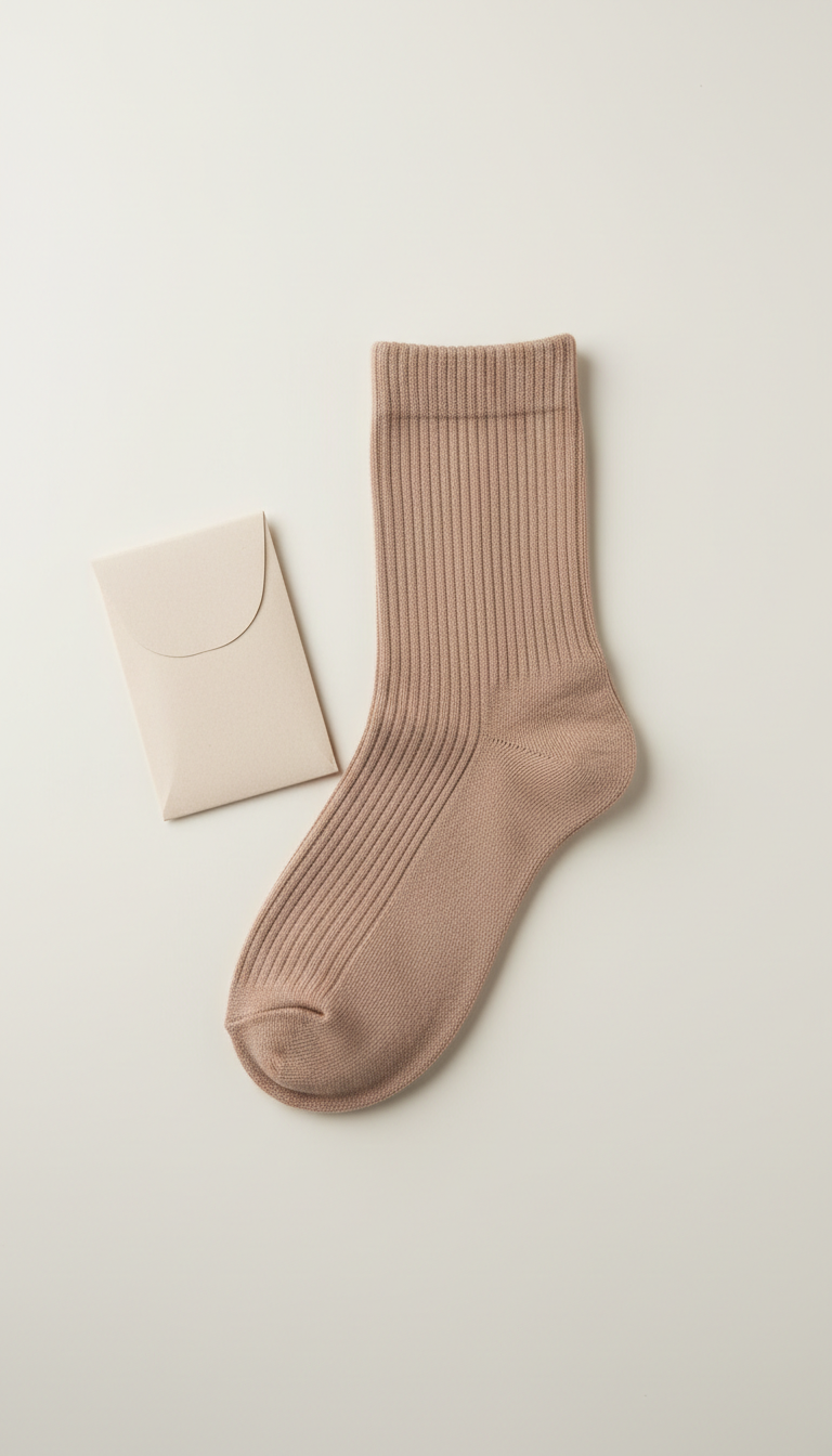 Warm Stone ribbed socks