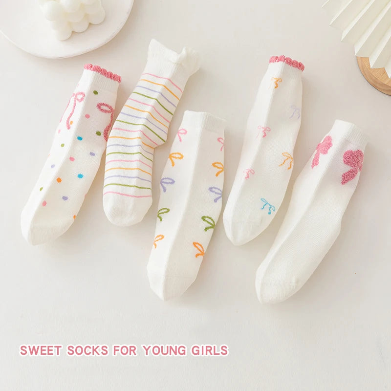 Girls Bow Tie Cotton Socks
