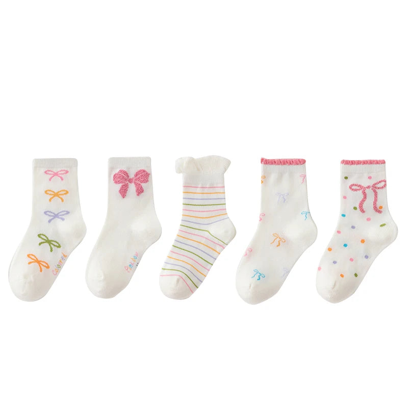 Girls Bow Tie Cotton Socks