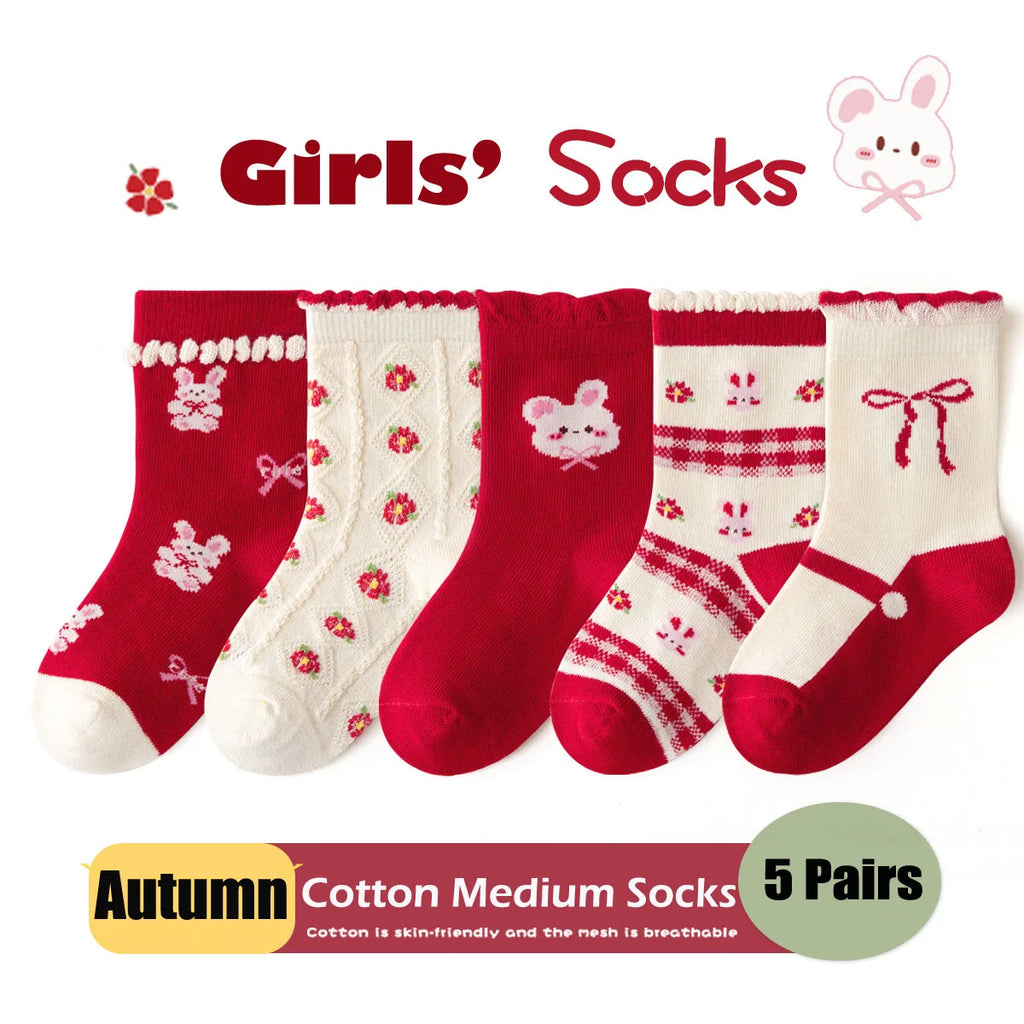 Girls Garden Bunny Ruffle Socks