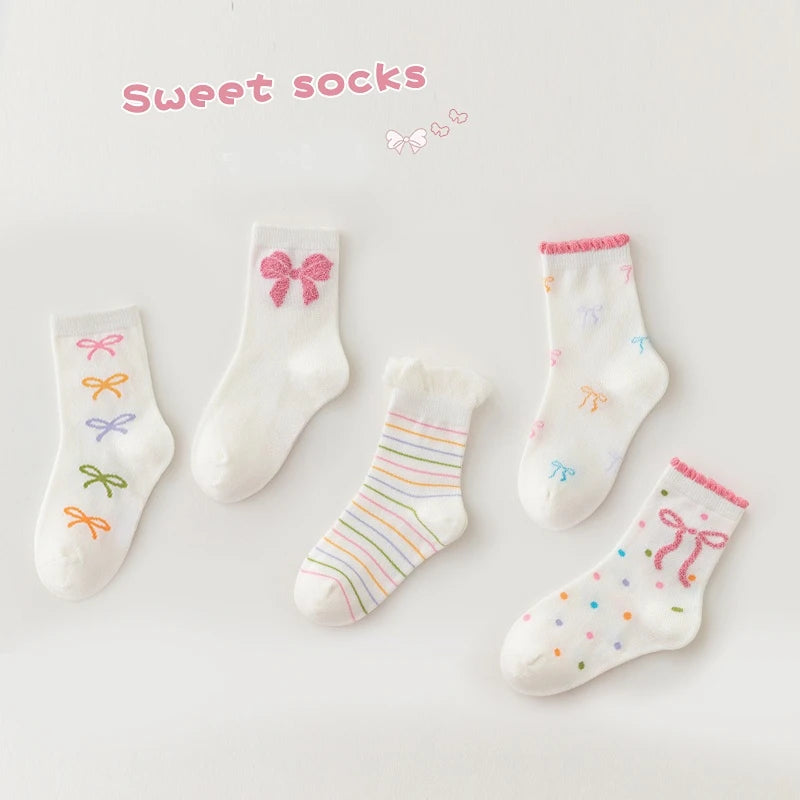 Girls Bow Tie Cotton Socks