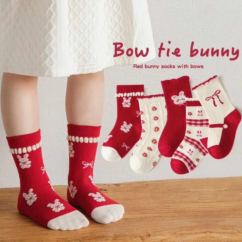 Girls Garden Bunny Ruffle Socks