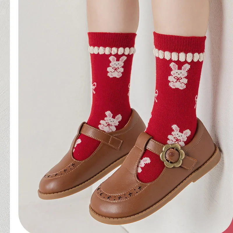Girls Garden Bunny Ruffle Socks