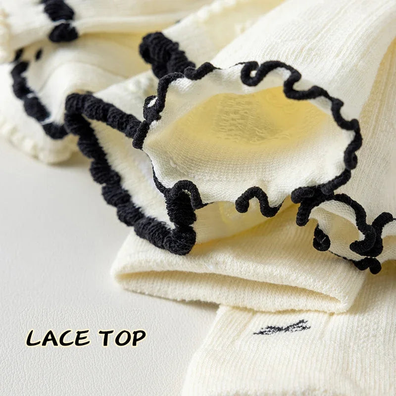 Girls Lace Bow Cotton Socks
